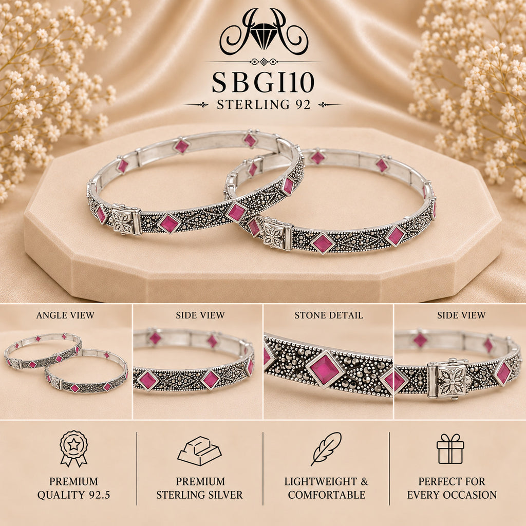 SBGI10 Sterling Silver Bangles collage