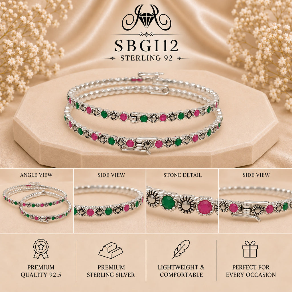 SBGI12 Sterling Silver Bangles collage