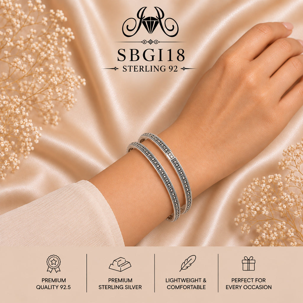 SBGI18 Sterling Silver Bangles wearing