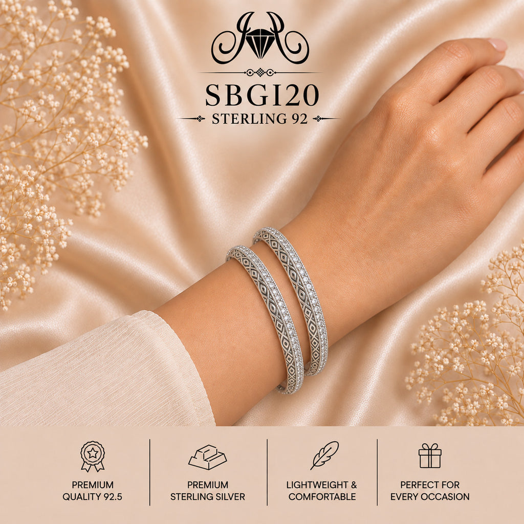 SBGI20 Sterling Silver Bangles wearing