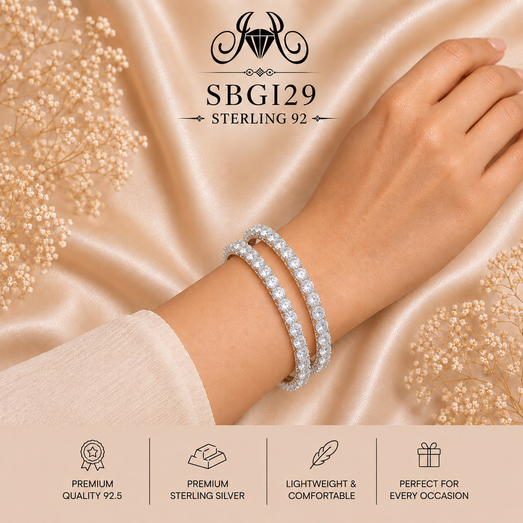 SBGI29 Sterling Silver Bangles wearing