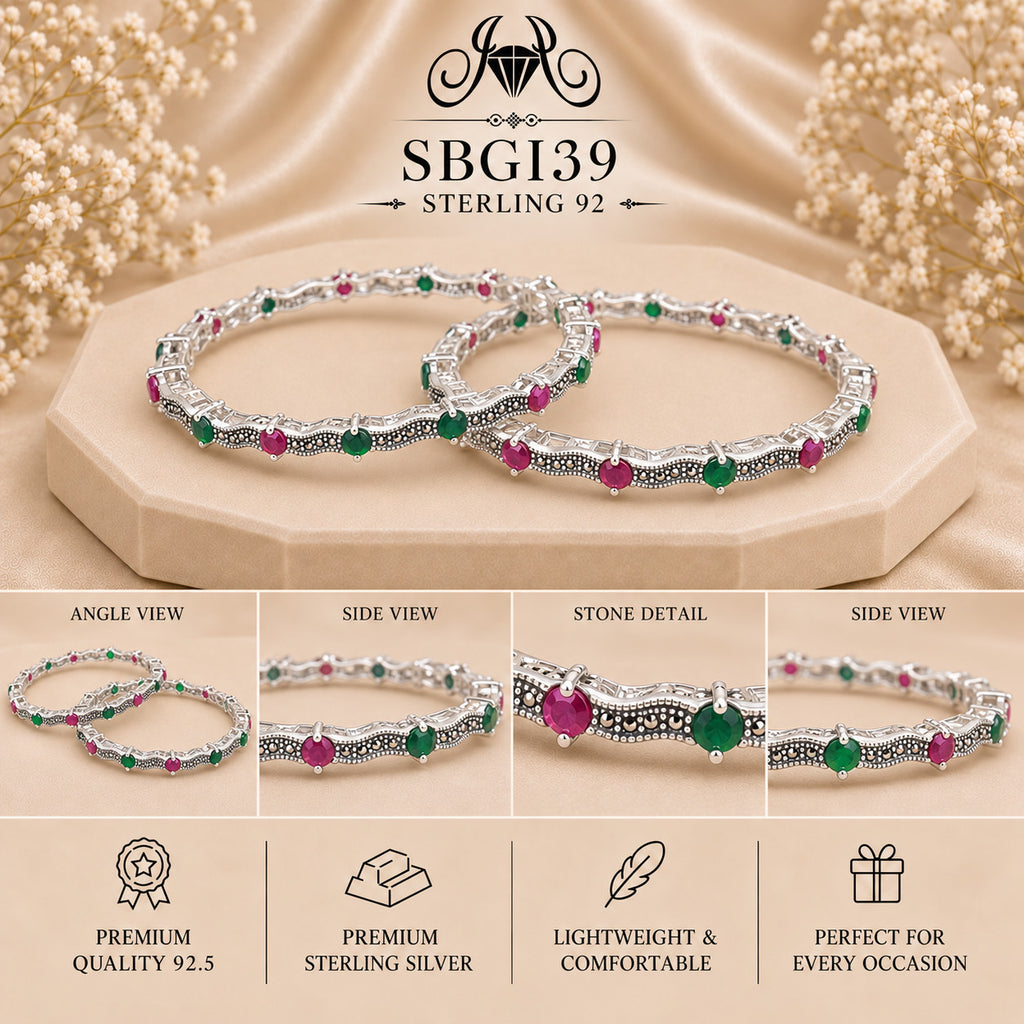 SBGI39 Sterling Silver Bangles collage