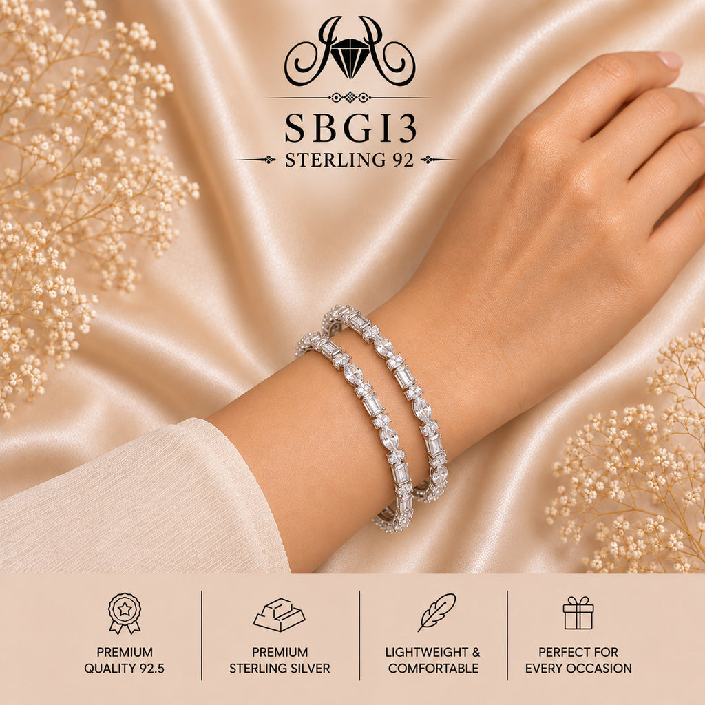 SBGI3 Sterling Silver Bangles wearing