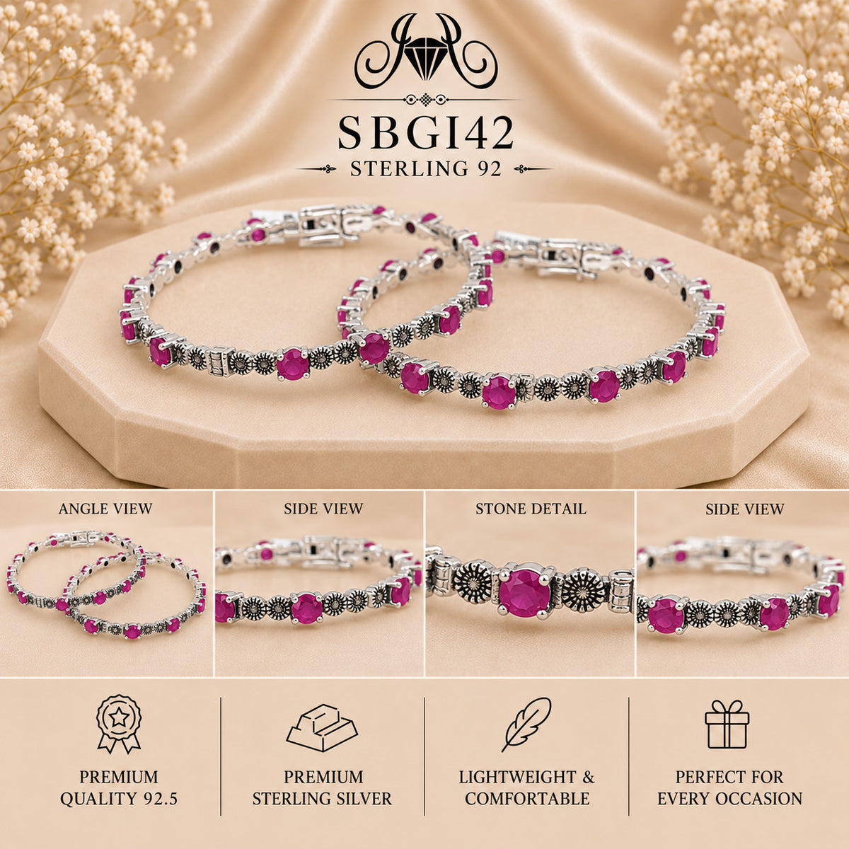 SBGI42 Sterling Silver Bangles collage