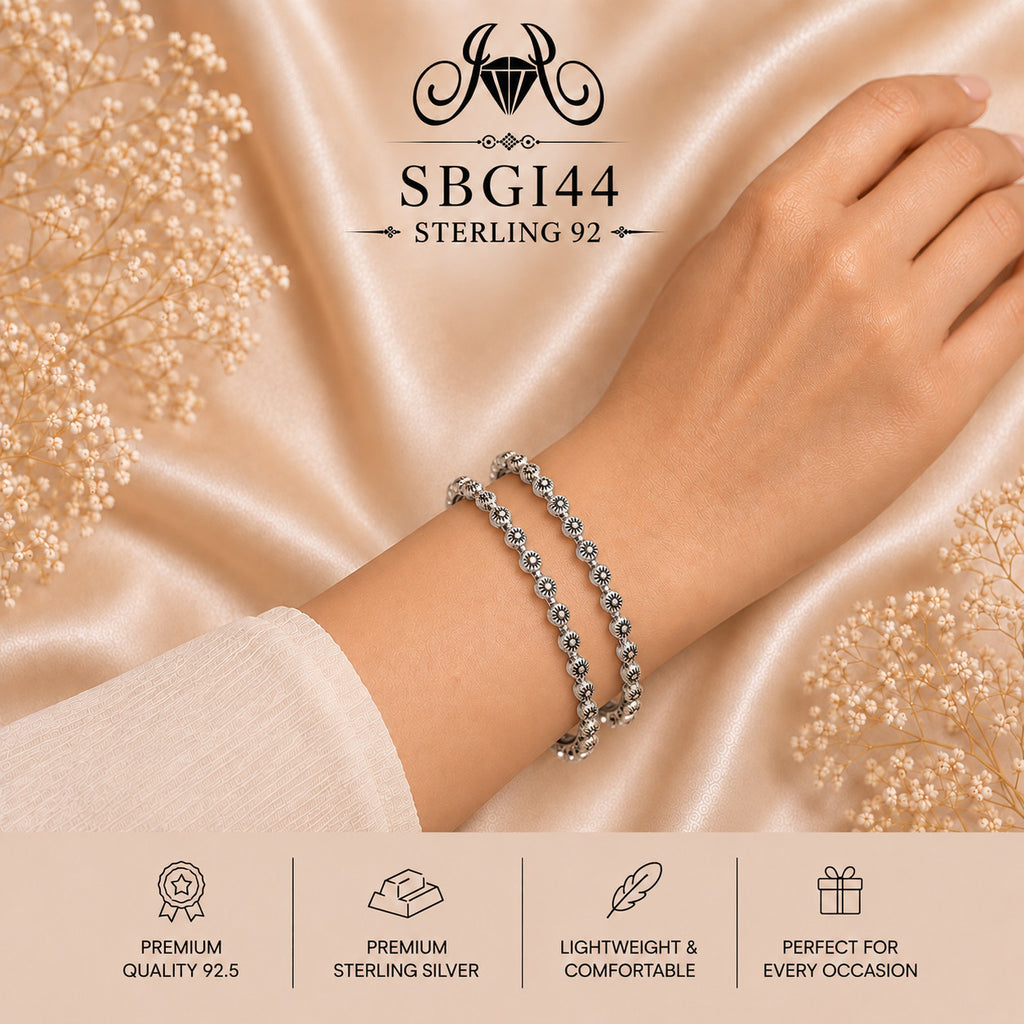 SBGI44 Sterling Silver Bangles wearing