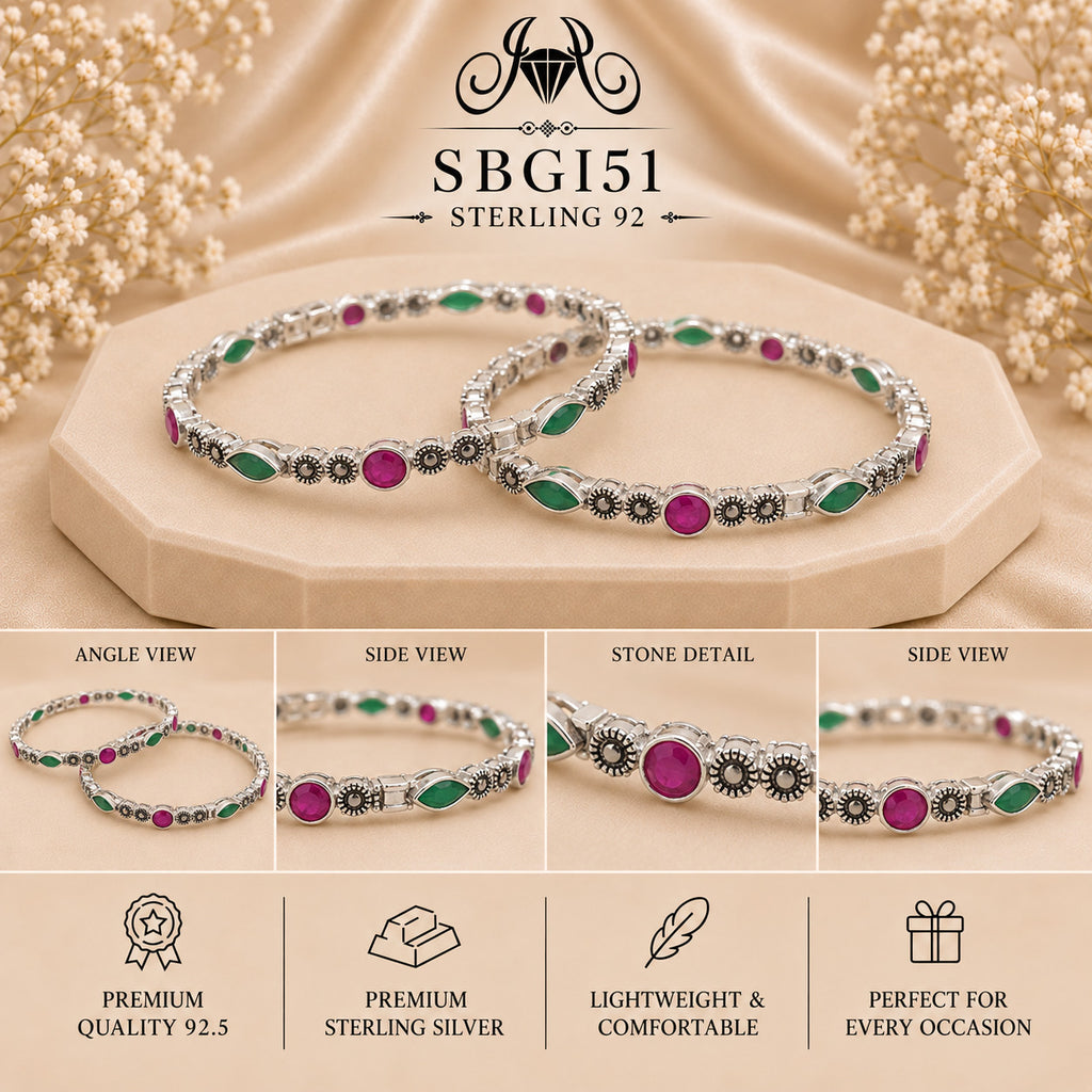 SBGI51 Sterling Silver Bangles collage