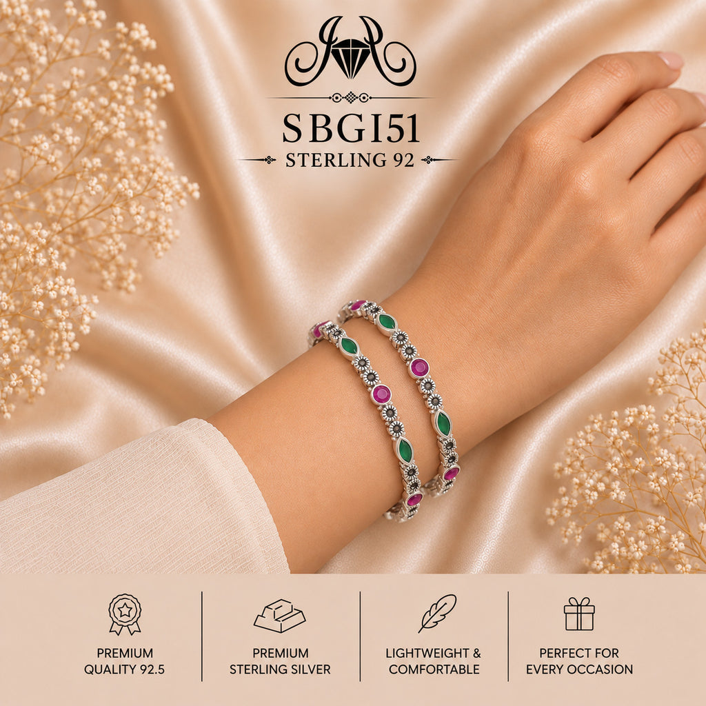 SBGI51 Sterling Silver Bangles wearing