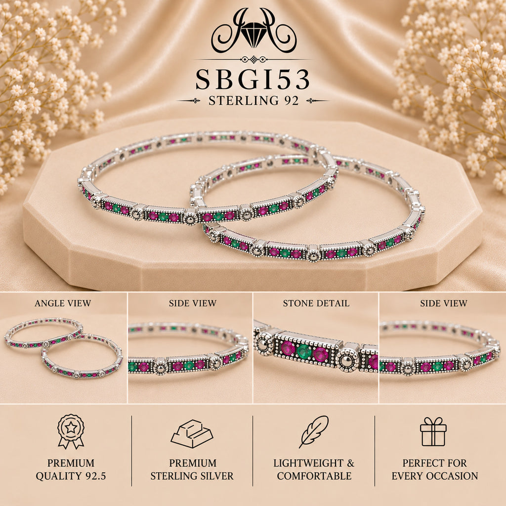 SBGI53 Sterling Silver Bangles collage