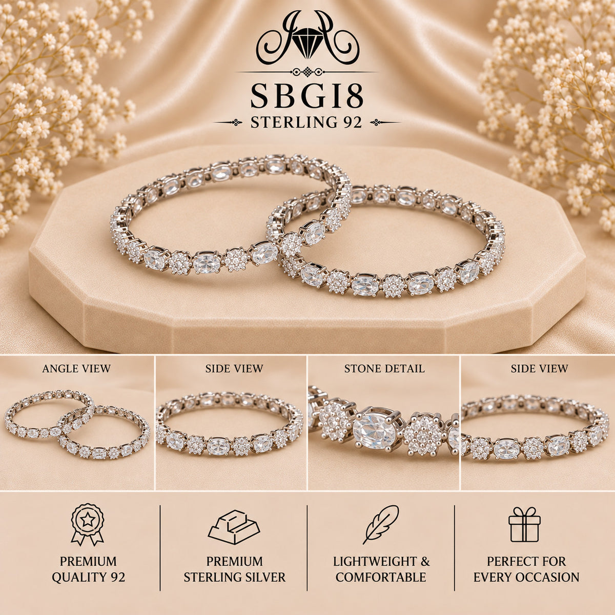 SBGI8 Sterling Silver Bangles collage