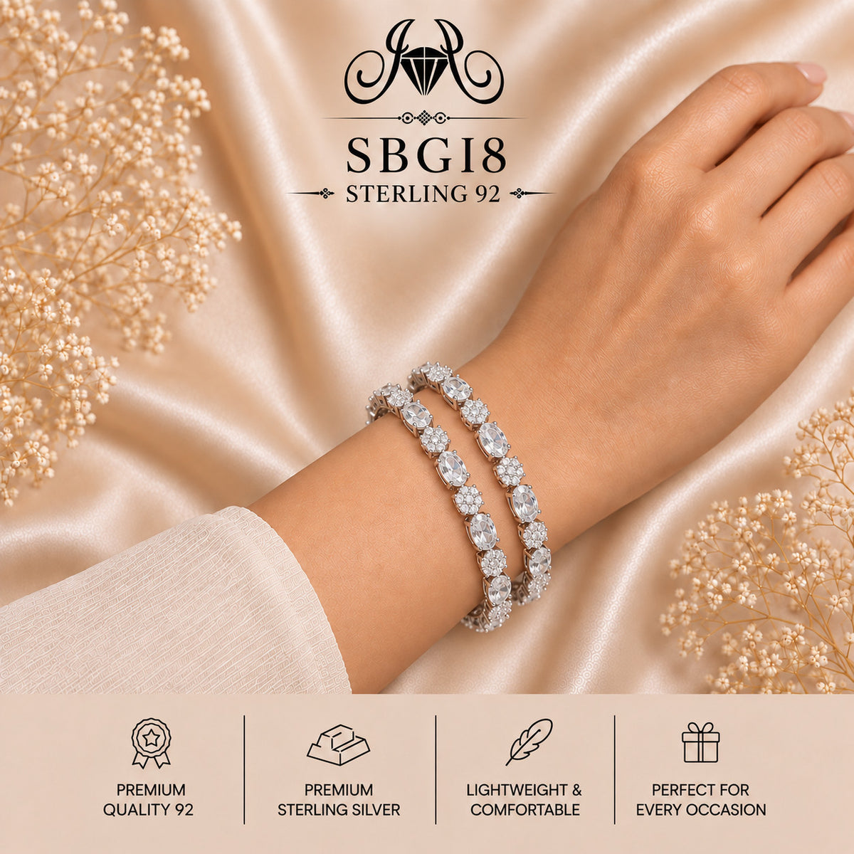 SBGI8 Sterling Silver Bangles wearing