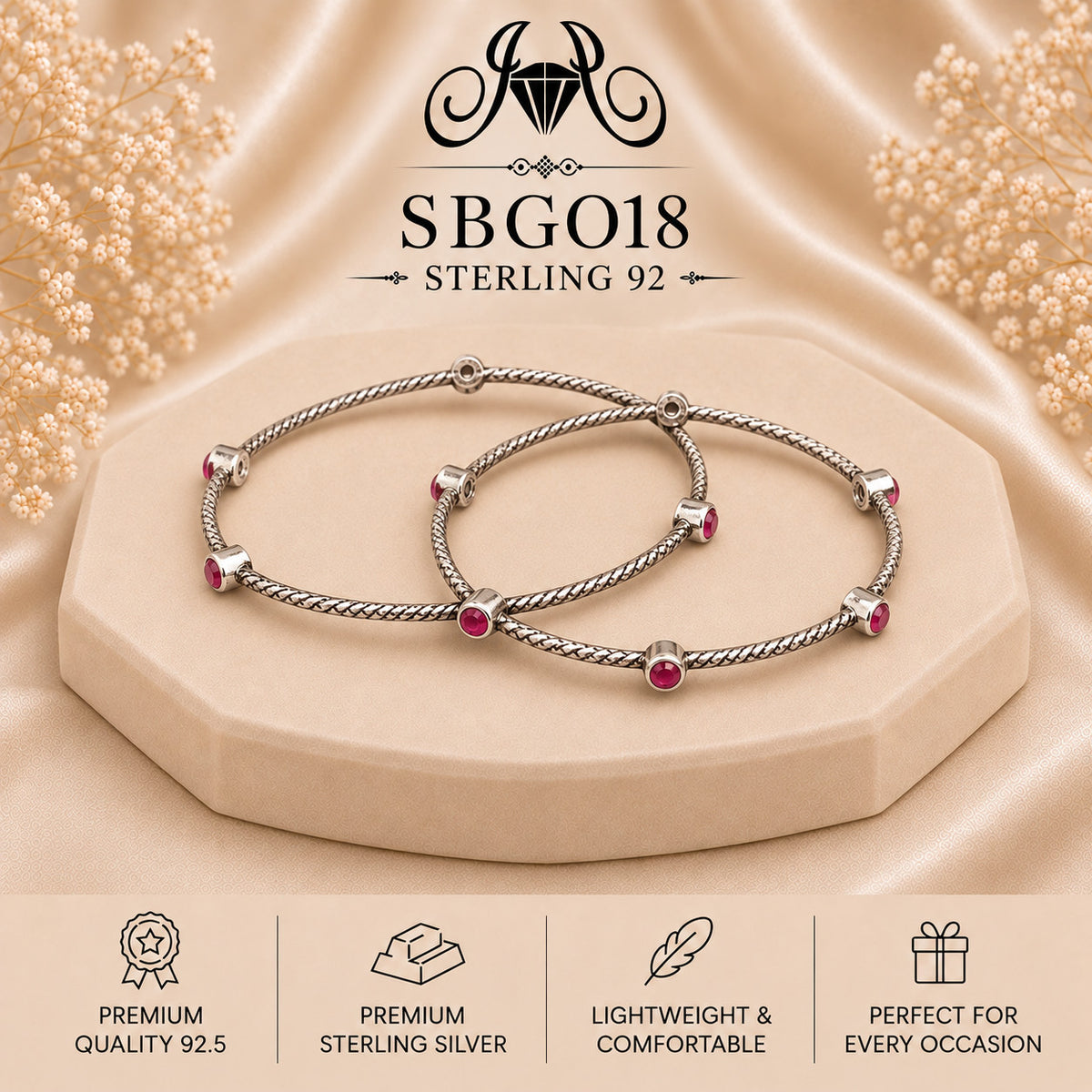 SBGO18 Sterling Silver Bangles portrait