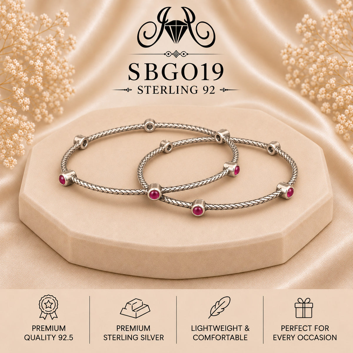 SBGO19 Sterling Silver Bangles portrait