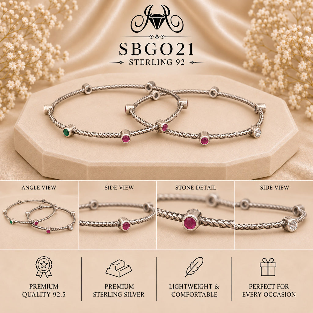 SBGO21 Sterling Silver Bangles collage