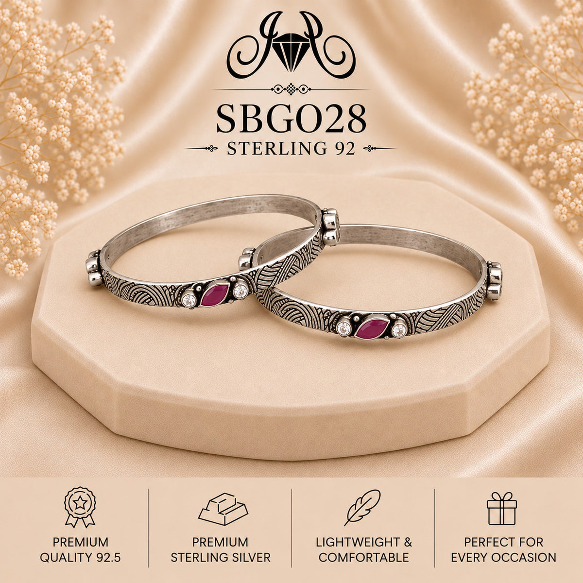 SBGO28 Sterling Silver Bangles portrait