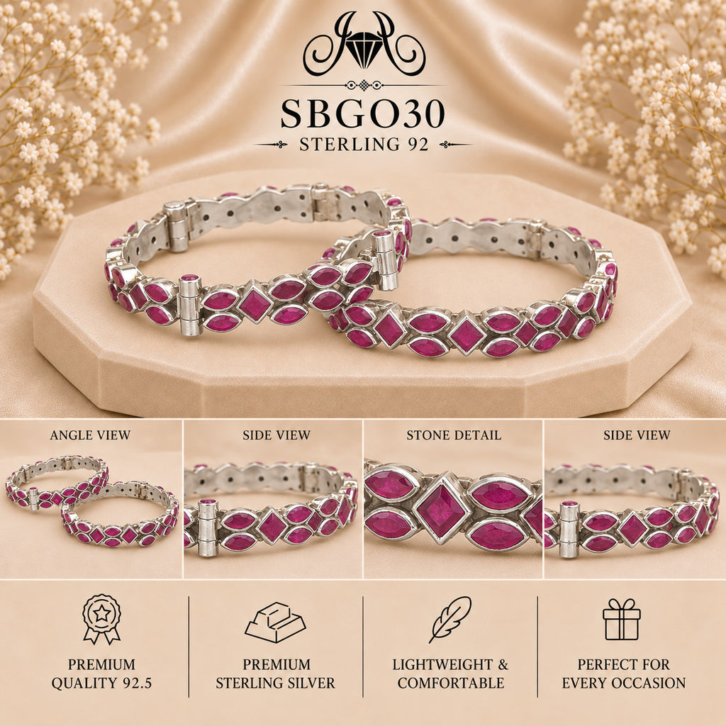 SBGO30 Sterling Silver Bangles collage