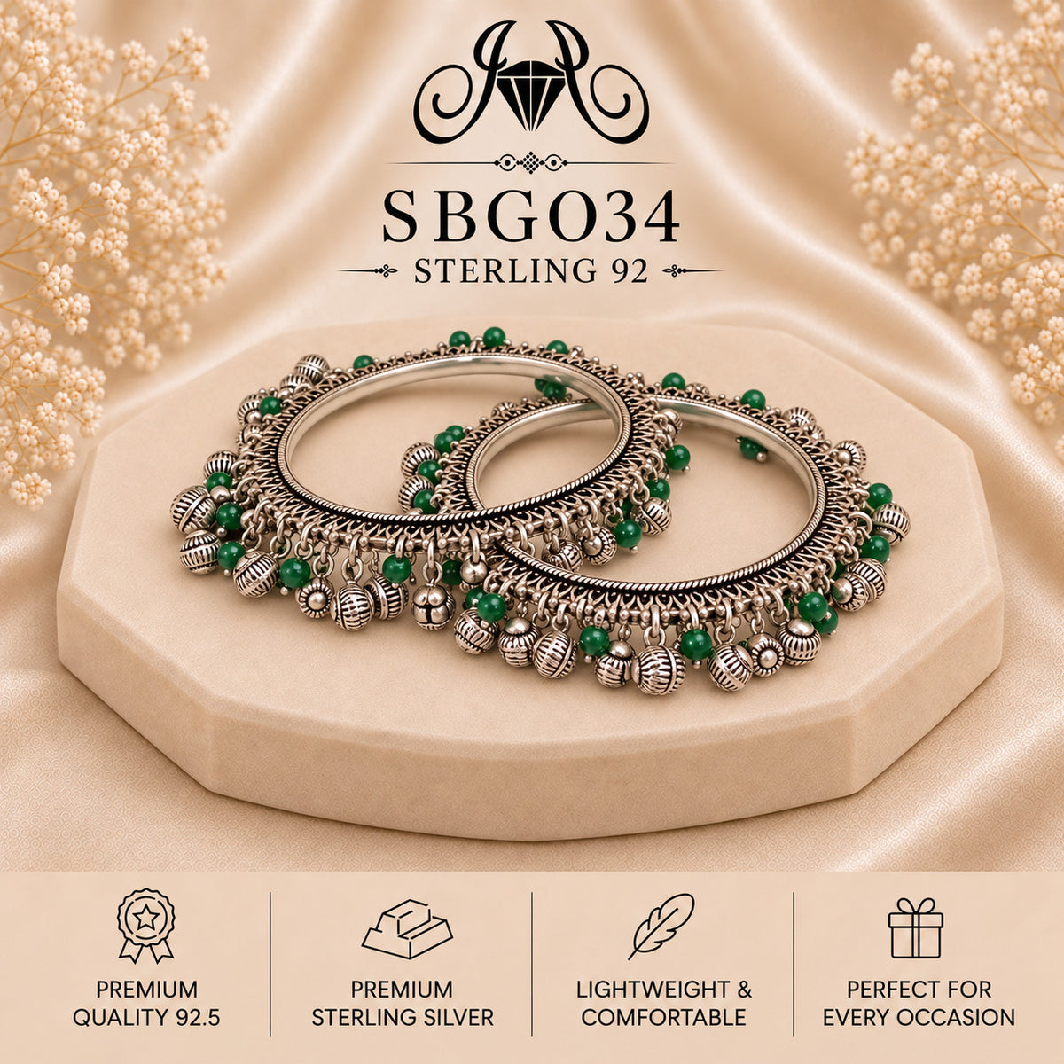 SBGO34 Sterling Silver Bangles portrait