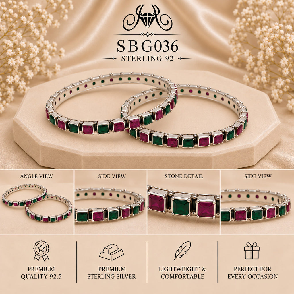SBGO36 Sterling Silver Bangles collage