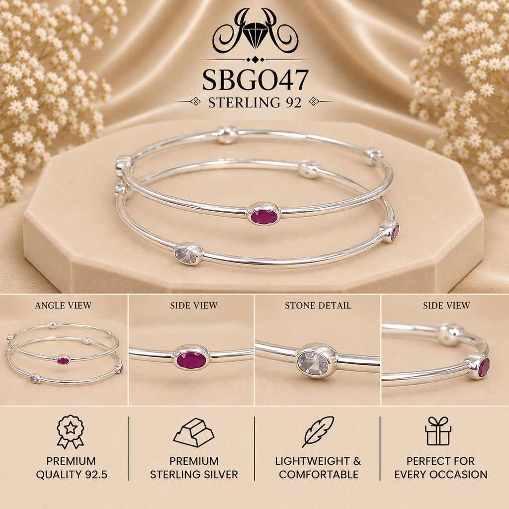 SBGO47 Sterling Silver Bangles collage