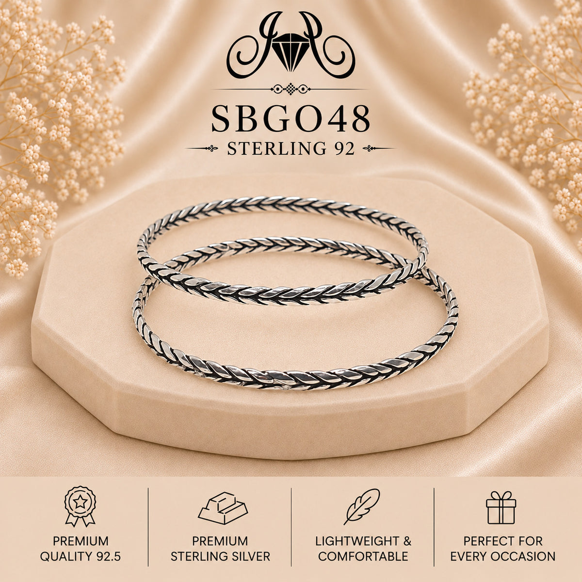 SBGO48 Sterling Silver Bangles portrait