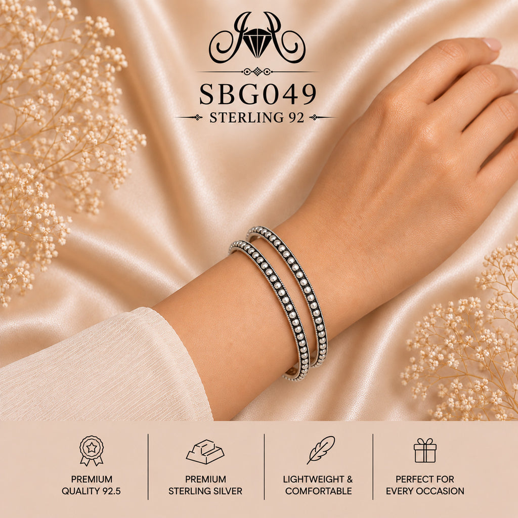 SBGO49 Sterling Silver Bangles wearing