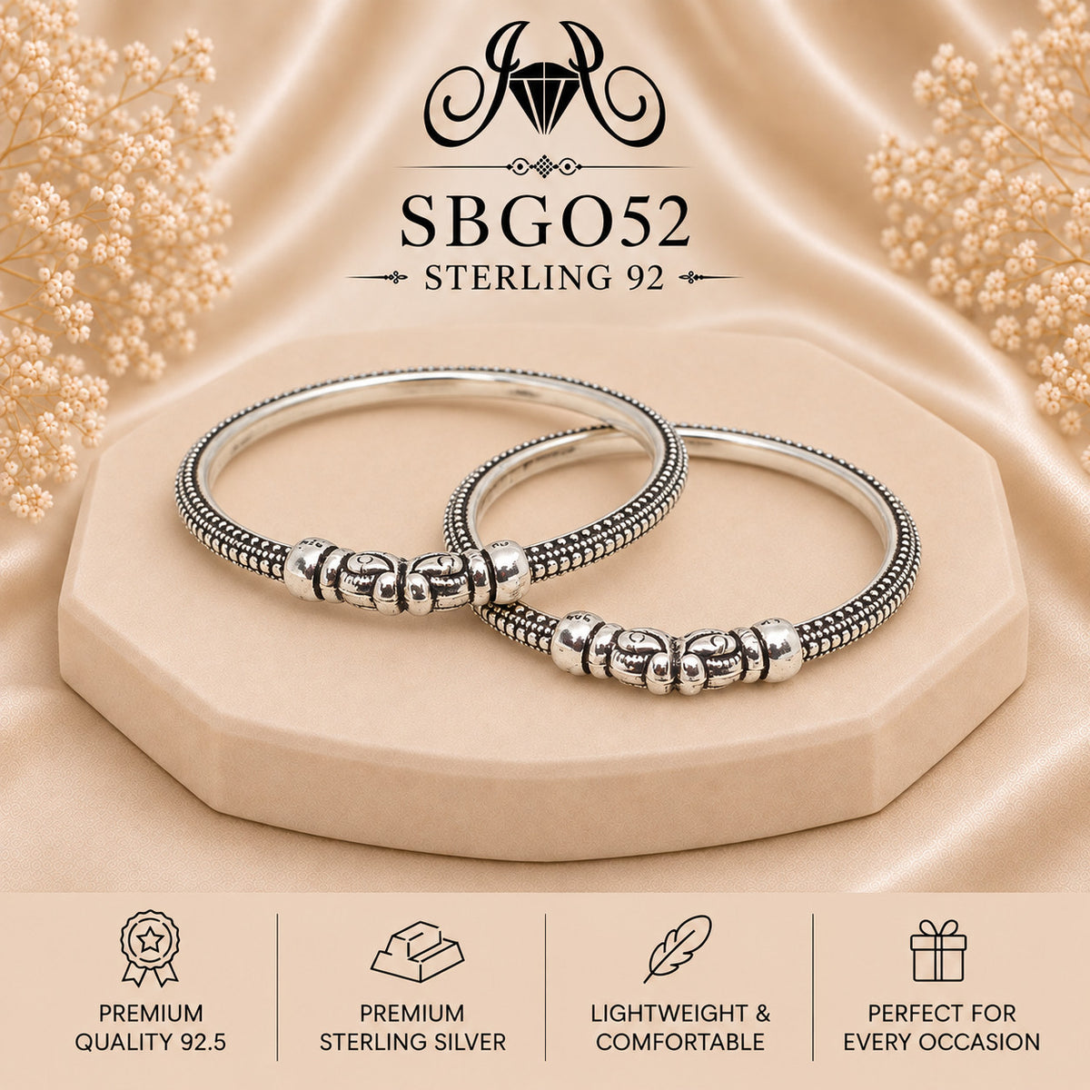 SBGO52 Sterling Silver Bangles portrait