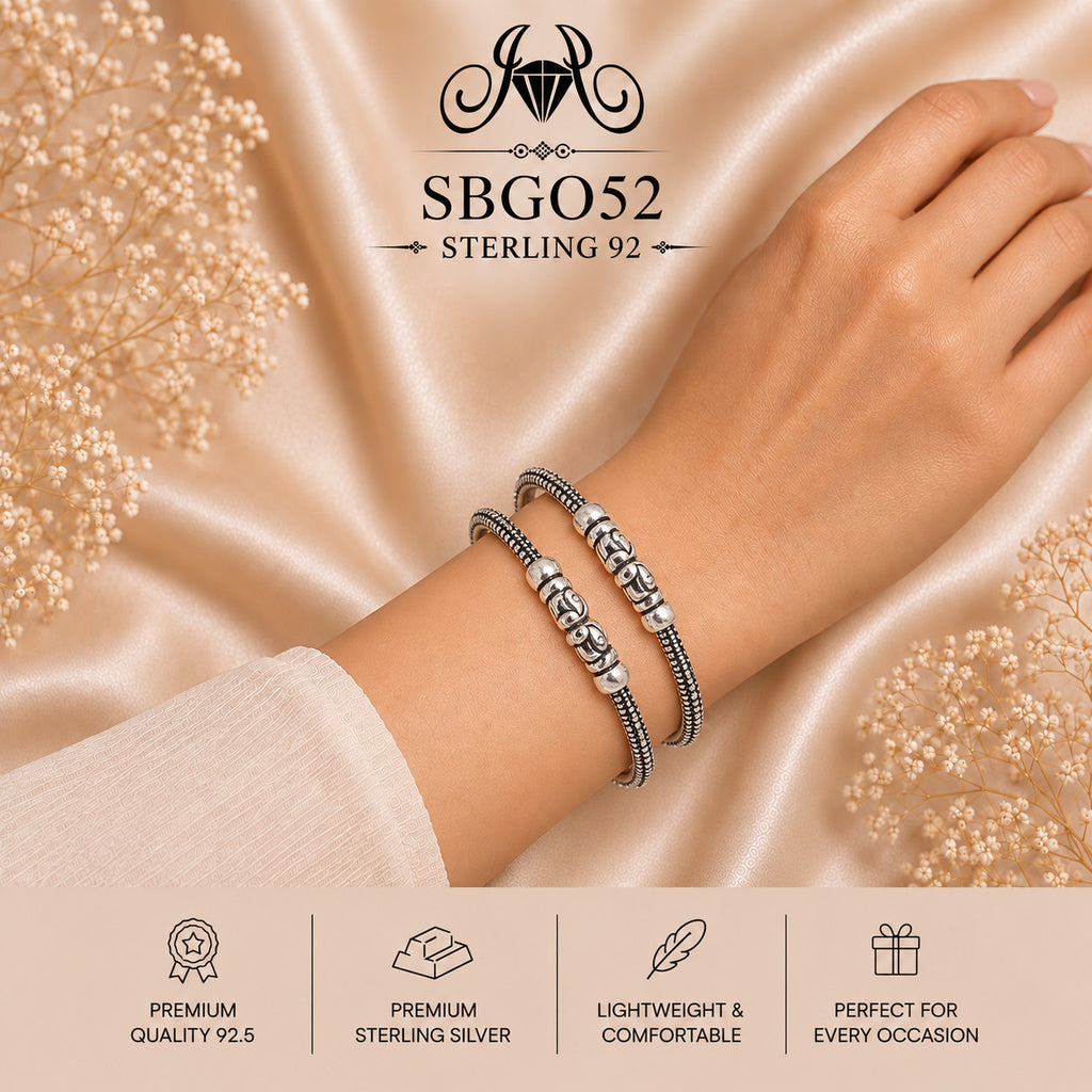 SBGO52 Sterling Silver Bangles wearing