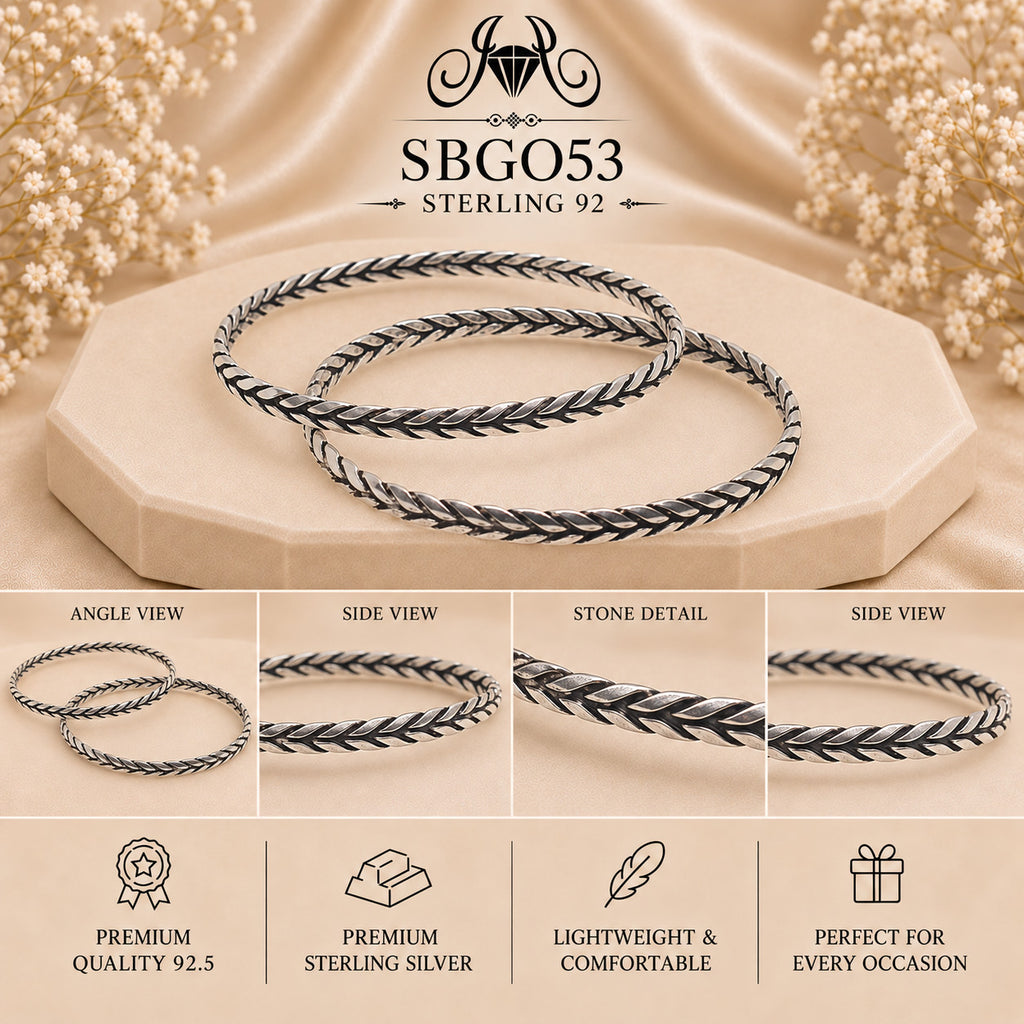 SBGO53 Sterling Silver Bangles collage