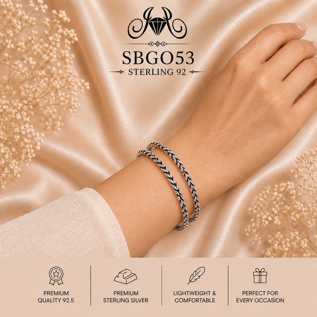 SBGO53 Sterling Silver Bangles wearing