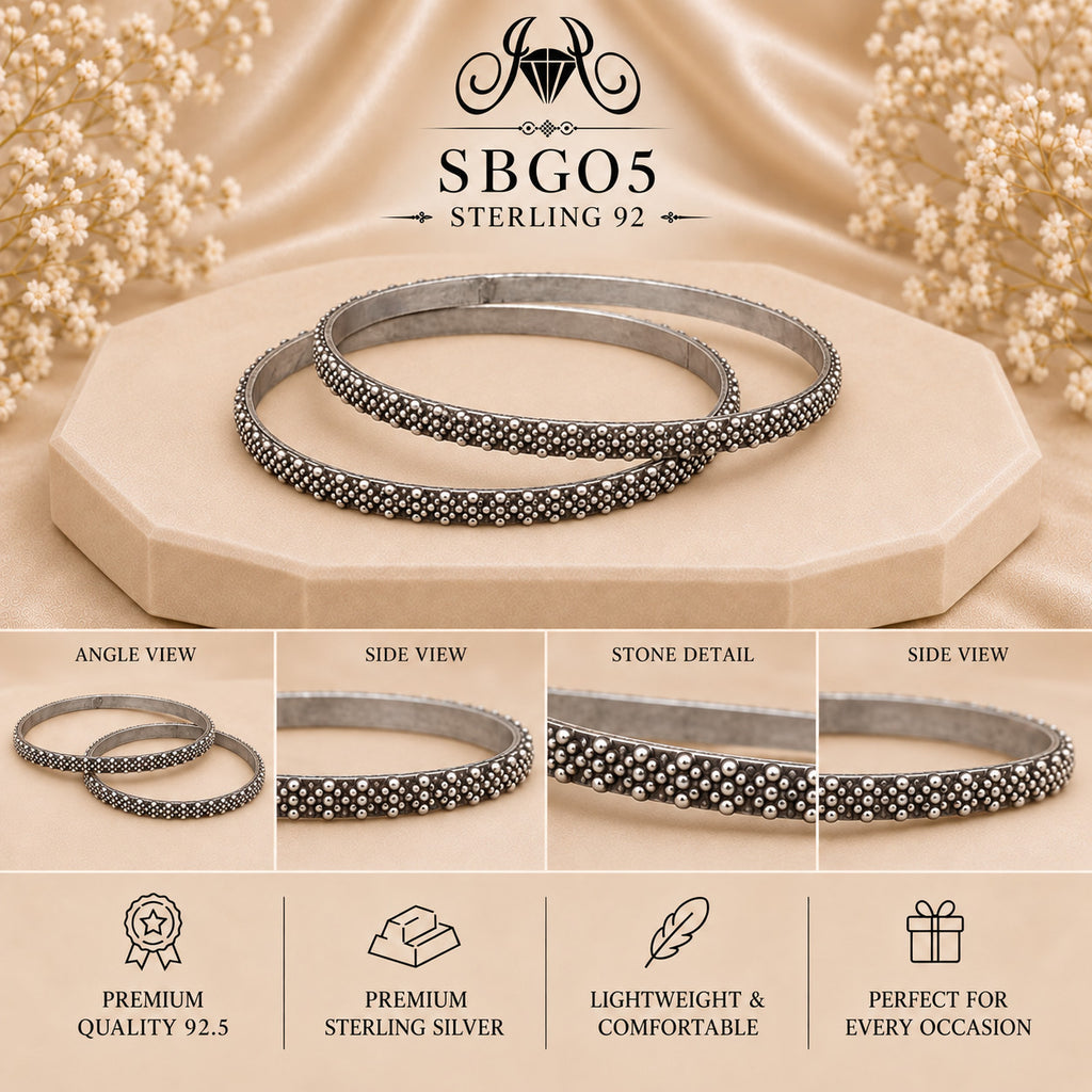 SBGO5 Sterling Silver Bangles collage