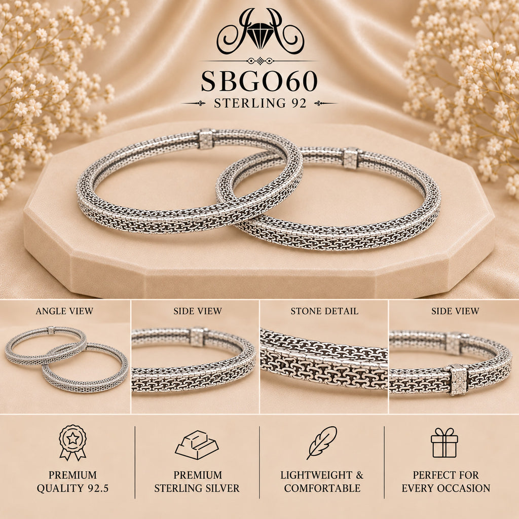 SBGO60 Sterling Silver Bangles collage