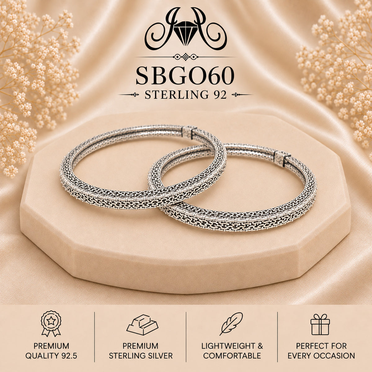 SBGO60 Sterling Silver Bangles portrait