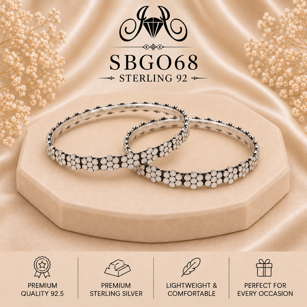 SBGO68 Sterling Silver Bangles portrait