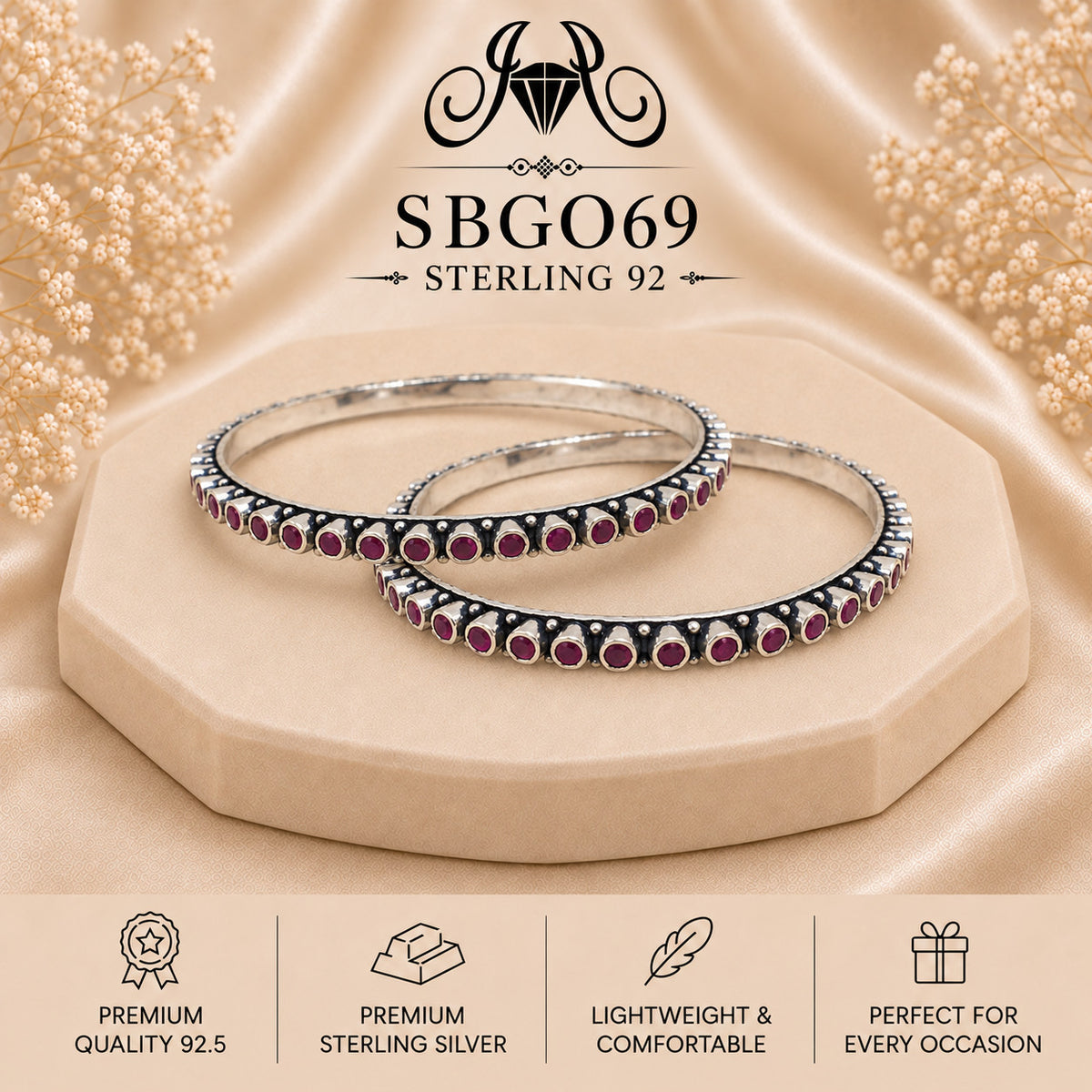 SBGO69 Sterling Silver Bangles portrait