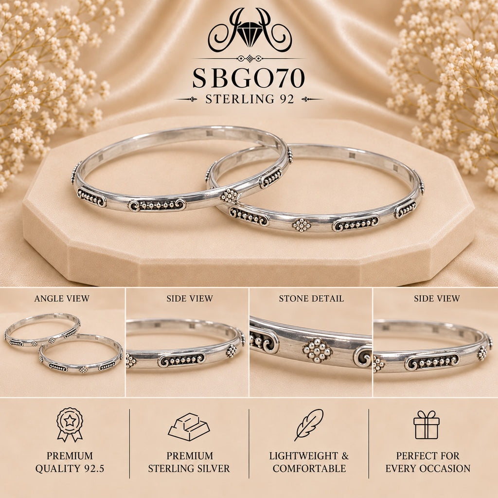 SBGO70 Sterling Silver Bangles collage