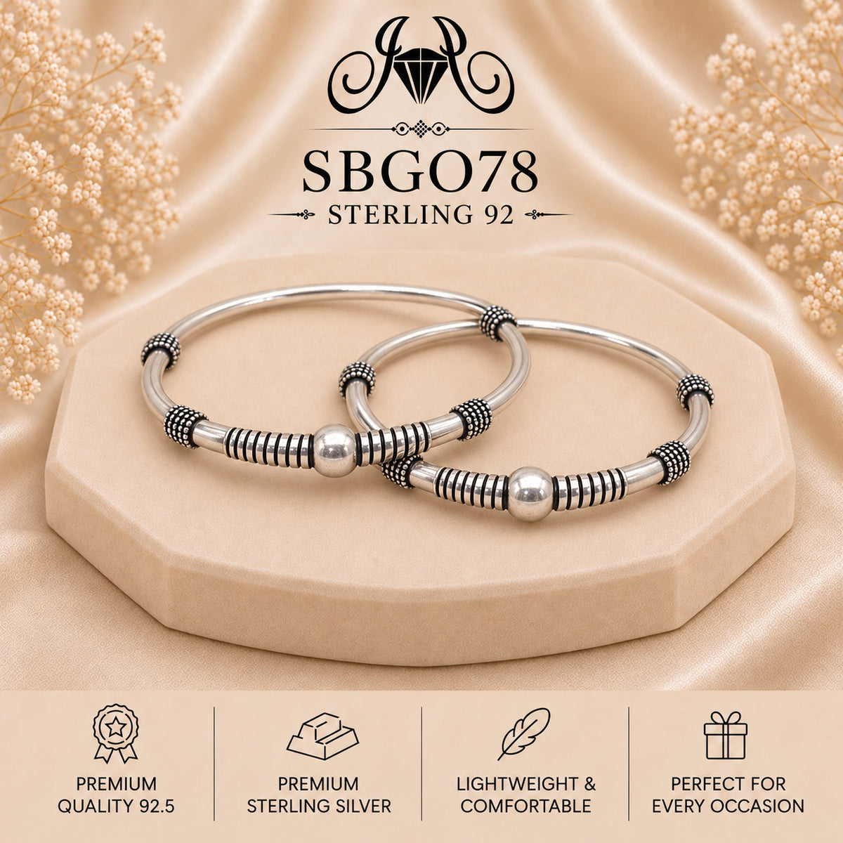 SBGO78 Sterling Silver Bangles portrait
