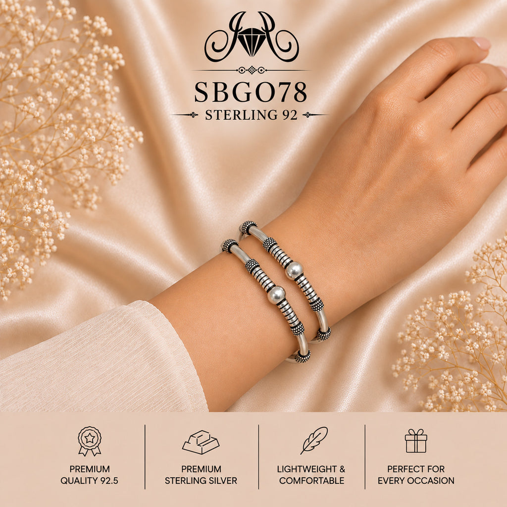 SBGO78 Sterling Silver Bangles wearing