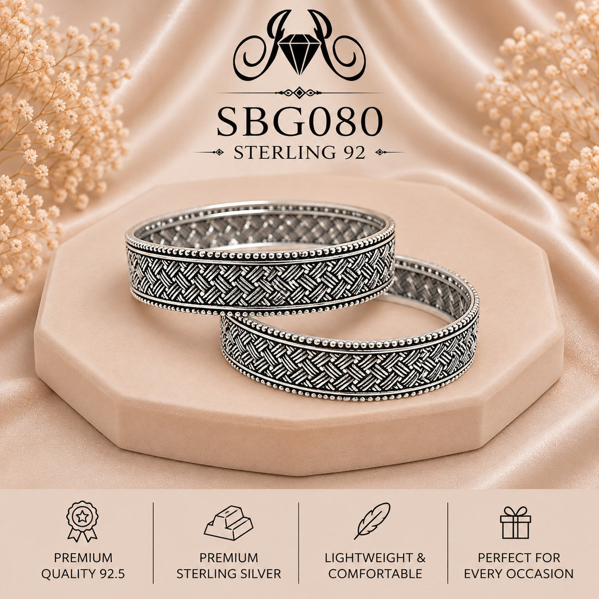SBGO80 Sterling Silver Bangles portrait