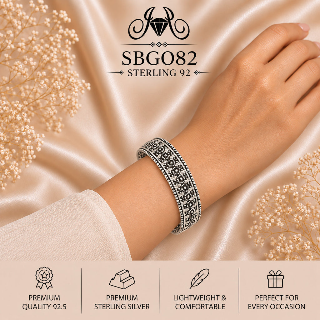 SBGO82 Sterling Silver Bangles wearing