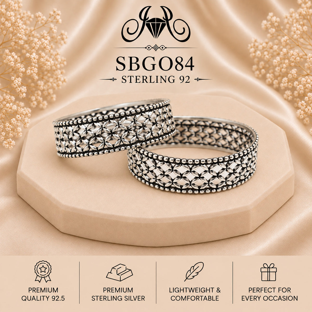 SBGO84 Sterling Silver Bangles portrait
