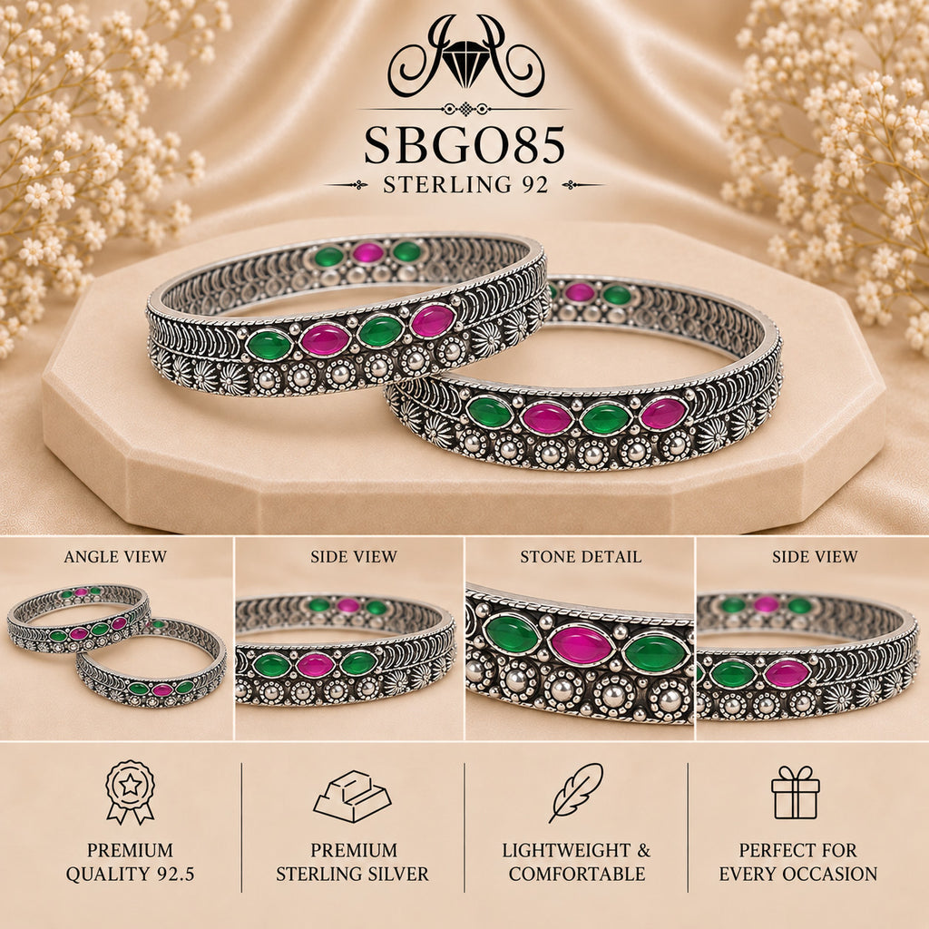 SBGO85 Sterling Silver Bangles collage