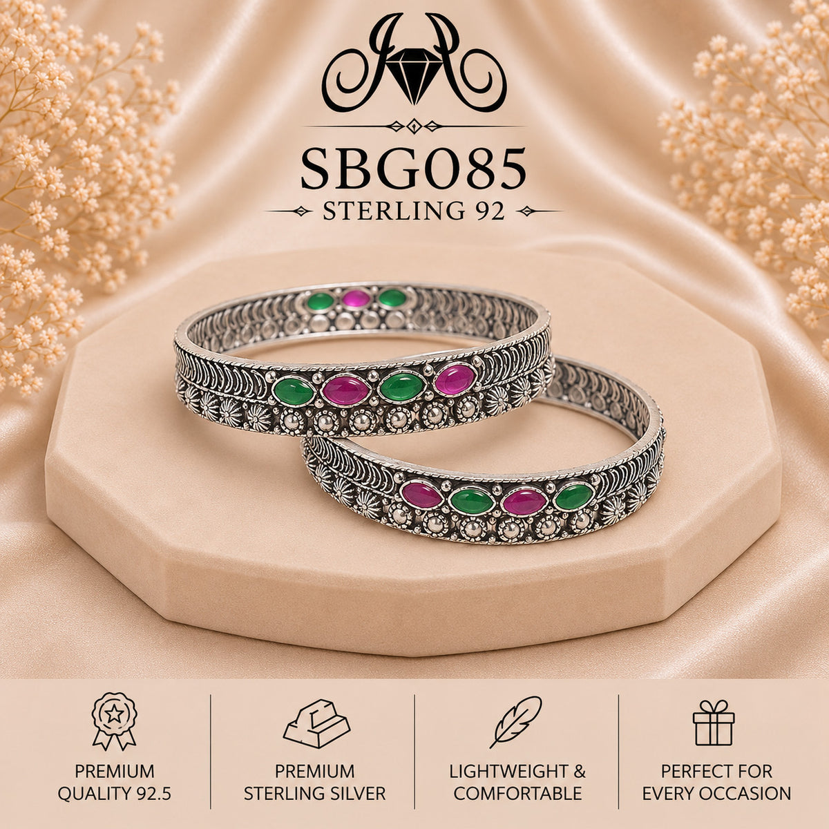 SBGO85 Sterling Silver Bangles portrait