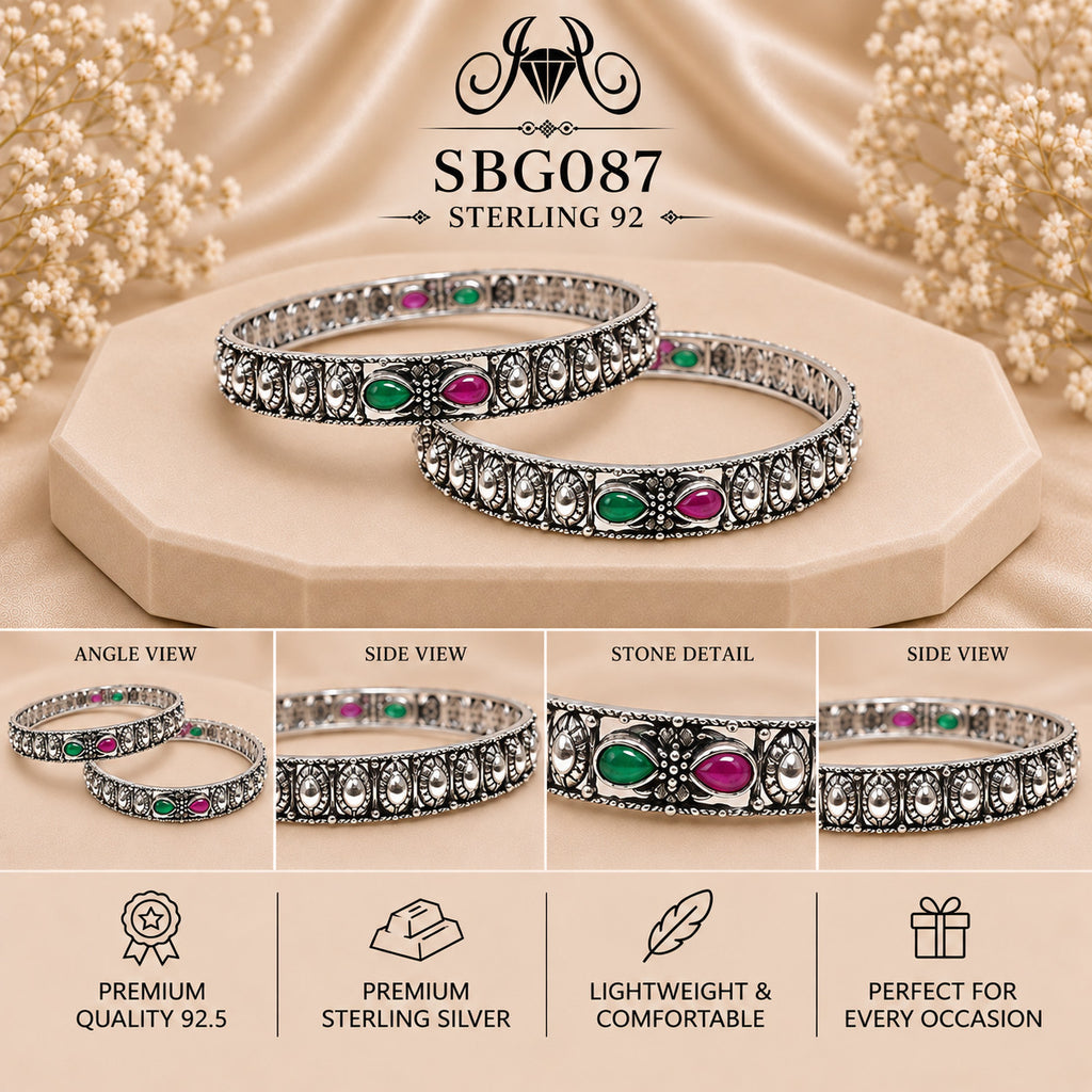 SBGO87 Sterling Silver Bangles collage