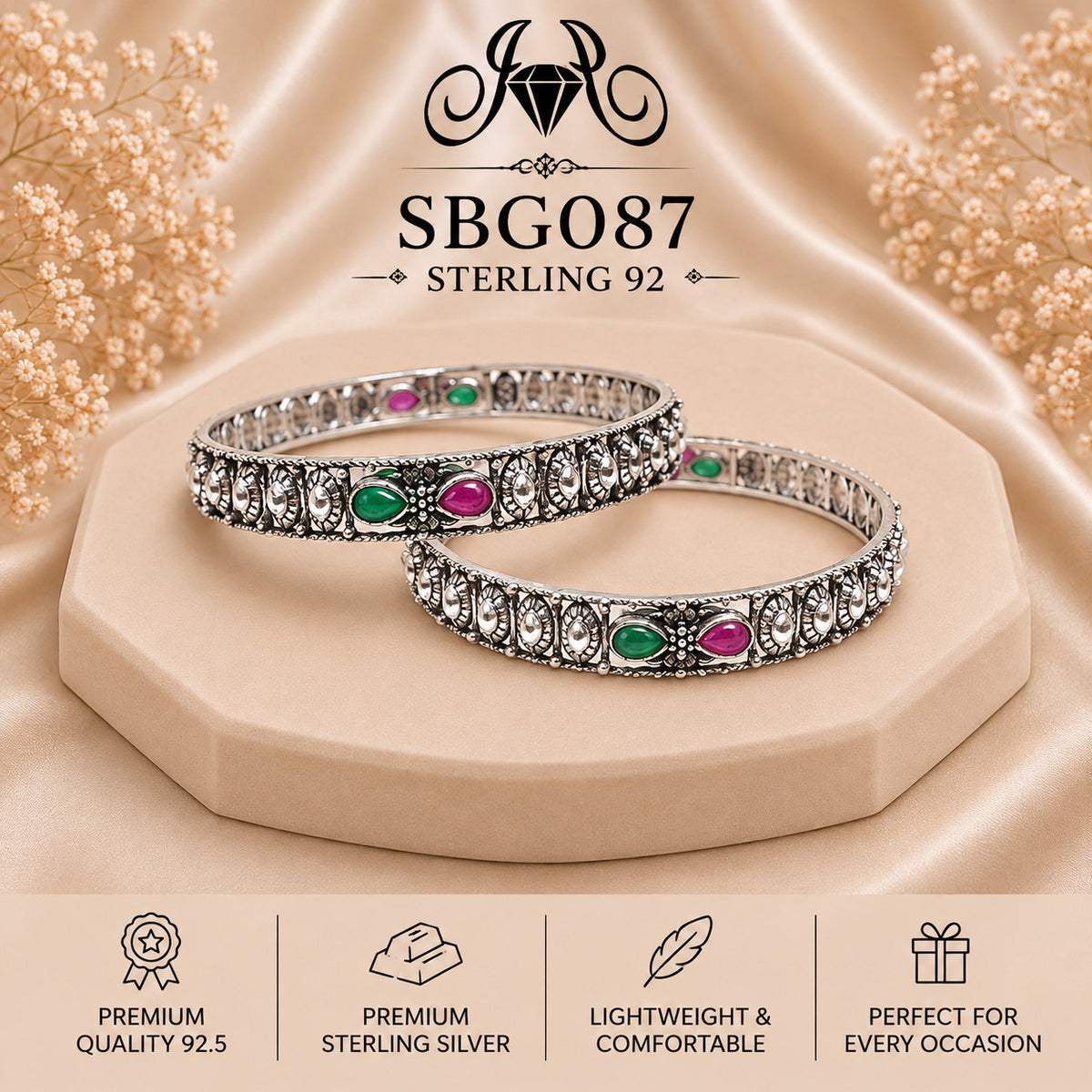 SBGO87 Sterling Silver Bangles portrait