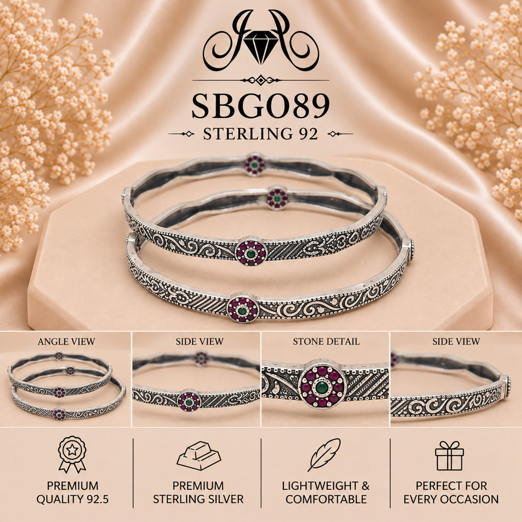 SBGO89 Sterling Silver Bangles collage