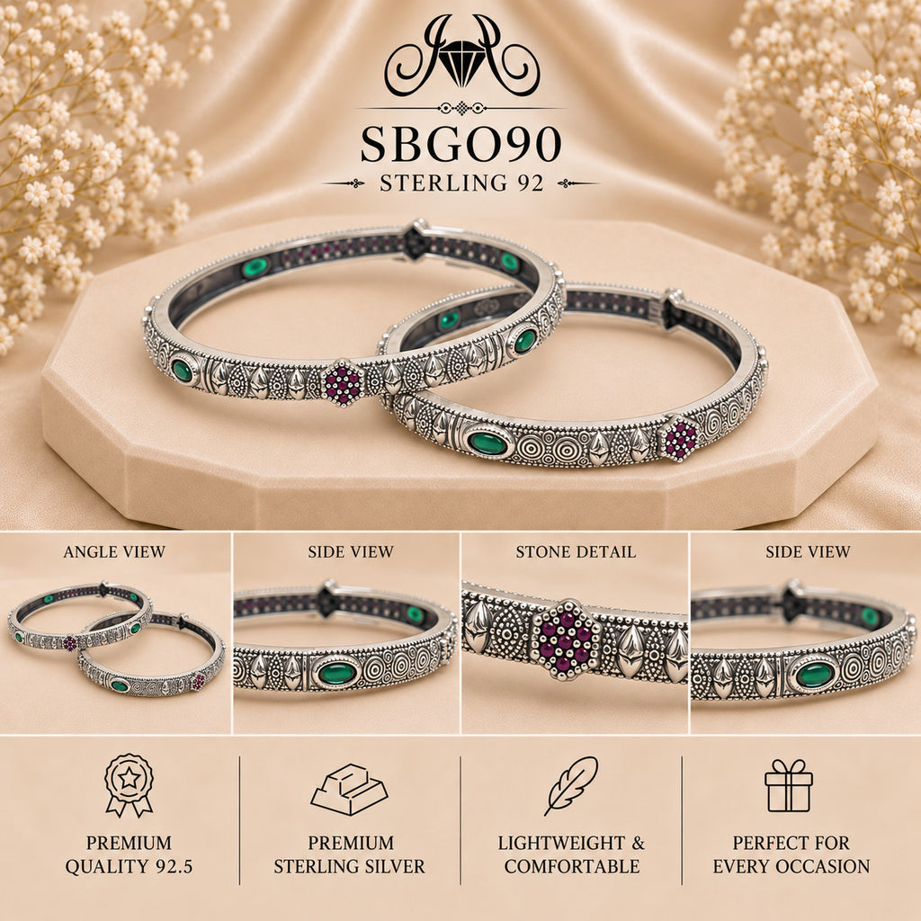 SBGO90 Sterling Silver Bangles collage