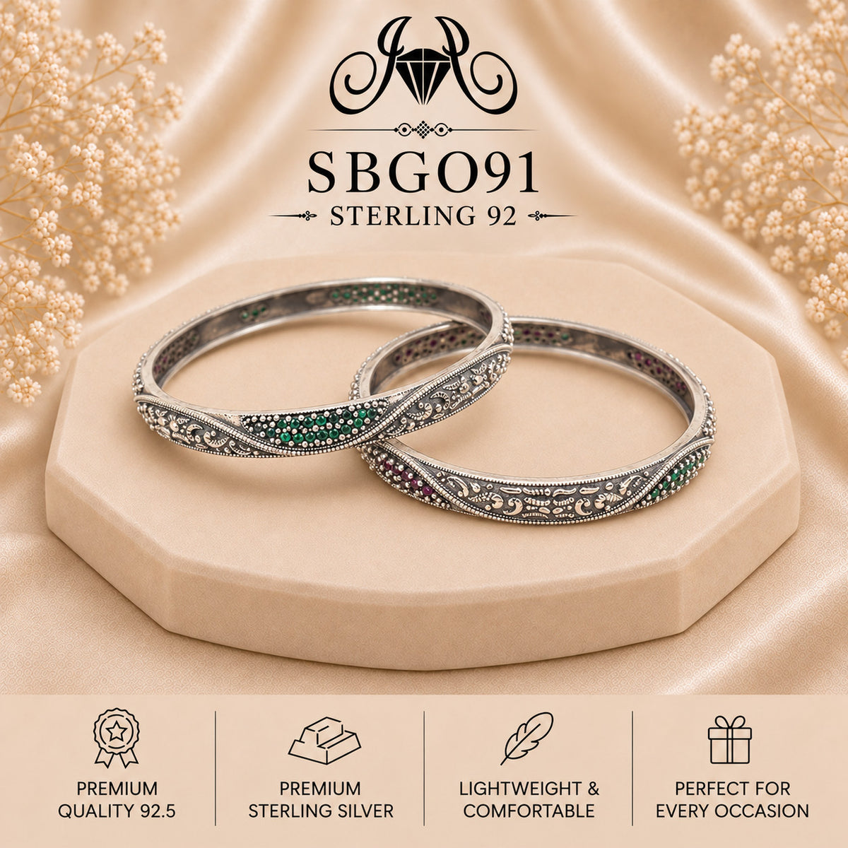 SBGO91 Sterling Silver Bangles portrait