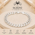 Classic Sterling Silver Cuban-Link Men's Bracelet - portrait view