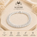 Diamond-Cut Curb-Link Sterling Silver Men's Bracelet - portrait view