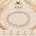 Diamond-Cut Round-Link Sterling Silver Men's Bracelet - portrait view