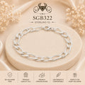 Twisted Marquise-Link Sterling Silver Men's Bracelet - portrait view